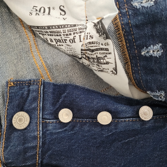 LEVI’S 501 Skinny Jeans Life’s Work Dark Wash - Picture 6 of 8